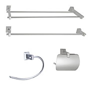 Aluminum 4-piece Bathroom Accessory Set (1041-LES-6601+6602+6608+6609)