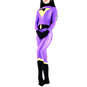 morado y negro mezclados color las mujeres lycra catsuit