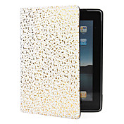 Gold Flower Pattern Leather Case with Stand for iPad 2/3/4