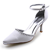 satén tacones superior cerrado dedos de los pies con r boda de diamante de imitación zapatos de novia-010