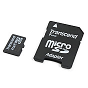 4GB Transcend MicroSDHC Memory Card with MicroSD to SD Adapter (Class 10)