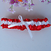 Classic Red Satin Garter With Bow