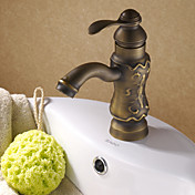 Antique Solid Brass Centerset Bathroom Sink Faucet (Antique Copper Finish)