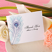 Thank You Card - Peacock Feather (Set of 50)