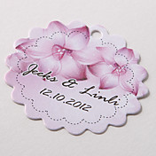 gepersonaliseerde geschulpte gunste tag - violet (set van 60)