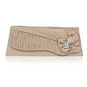 satin med krystal / rhinestone aften taske / clutch (flere farver)
