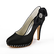 Satin Platform Stiletto Pumps With Bow For Wedding (More Colors)