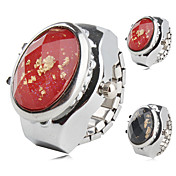 lega di donne orologio anello analogico con pietra trasparente (silver)