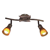 Floral Semi Flush Mount with 2 Light - Downward