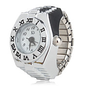 unisex in lega analogico orologio anello con il numero romano (argento)