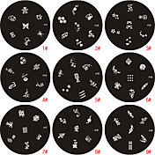 sello estampado de uñas de arte plantilla de imagen de la placa de la Serie M
