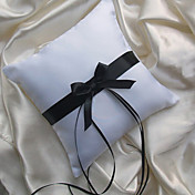 schwarze Schleife Ringkissen aus Satin mit Schleife und Schärpe