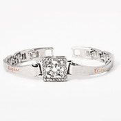 Personalized Silver Alloy And Rhinestones Clasp Bracelet
