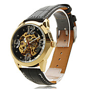 Women's PU Analog Mechanical Wrist Watch (Black)
