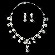 conjunto de pérolas brancas duas senhoras pedaço bonito de jóias (45 cm)