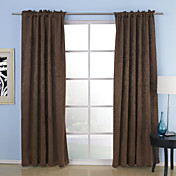 (Deux panneaux) rideaux thermiques opaques occasionnels solides de polyester
