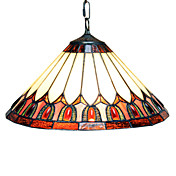 Tiffany Pendant Light with 2 Light in Geometrical Patterned Shade