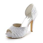 Satin Stiletto Heel Peep Toe / Platform With Ruched Wedding / Party Evening Shoes (More Colors Available)