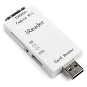 2-em-1 USB e leitor de cartão SD da câmera com kit usb para o ipad 2 (branco)