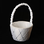 diamant quadrillage blanc satiné fille fleur panier