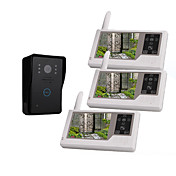 3.5" TFT Digital Screen Wireless Video Door (1 Camera with 3 Monitors, Rechargeable Battery)