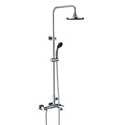 Contemporary Tub Shower Faucet with 8 inch Rain Shower Head + Hand Shower