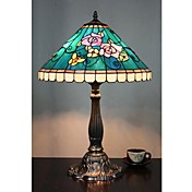 Tiffany Table Light with 2 Lights-Electroplate Finish