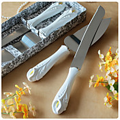  Calla Lily Design Cake Knife and Serving Set
