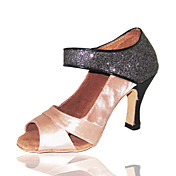 les femmes personnalisées de satin avec paillettes scintillantes latin / chaussures de bal de danse de performance (plus de couleurs)
