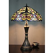 Tiffany Table Light with 2 Lights-Electroplate Finish