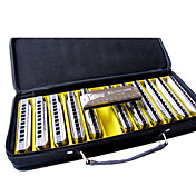 Huang - (103Y) Silver Deluxe Hamonica 12 Keys Pack/10 Holes/20 Tones