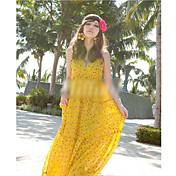 Bohemian High-rise Strap Chiffon Dress