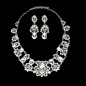 Strass Herz-Design Strass Damen Schmuck-Set, einschließlich Kette und Ohrringe