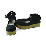 Handmade Black PU Leather Platform Gothic Lolita Shoes