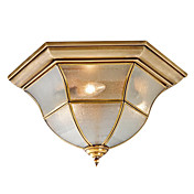 Golden Flush Mount with 3 Lights in Antique Style