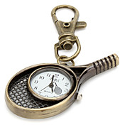 Unisex-Legierung Analog Quarz Schlüsselbund Uhr mit Badmintonschläger (Bronze)