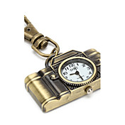 retro camera van unisex legering analoge quartz horloge sleutelhanger (brons)