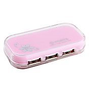 4-port USB 2,0 high speed nav (lyserød)