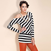 ts chemise rayée chemise hors de l'épaule (plus de couleur)
