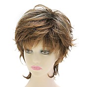 capless synthétique perruque brune cheveux courts