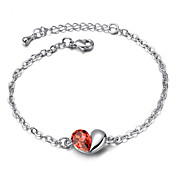 Austrian Crystal With Real Platinum Plated Anti-Allergy Ladies Bracelet Love Passphrase (More Colors)