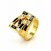 Cubic Zirconia Platinum Plated With 18K Silver/ Gold Fashion Ring