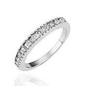 superbe strass or 18 carats moitié à plat de la mode circonférence de l'anneau