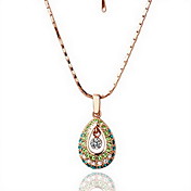 18K Gorgeous Fashion Rhinestone Angel's Tear Drop Alloy Necklace (More Colors)
