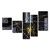 dipinto a mano olio su tela astratta con telaio allungato - Set di 5