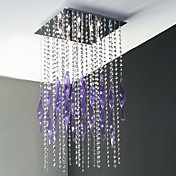8 - montagem de cristal luzes embutidas em quadrados com decoração roxa (g9 base do bulbo)