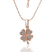 18K Gorgeous Fashion Rhinestone Alloy Leaf Necklace (More Colors)
