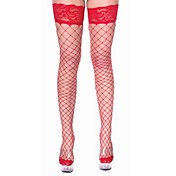 Red Lace Sexy Transparent Net Stockings