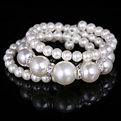 Fashion Ladies' Spiralof Three Level Imitation Pearl Bracelet