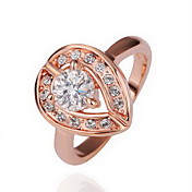 Gorgeous Rhinestone 18K Gold Big Heart Fashion Ring